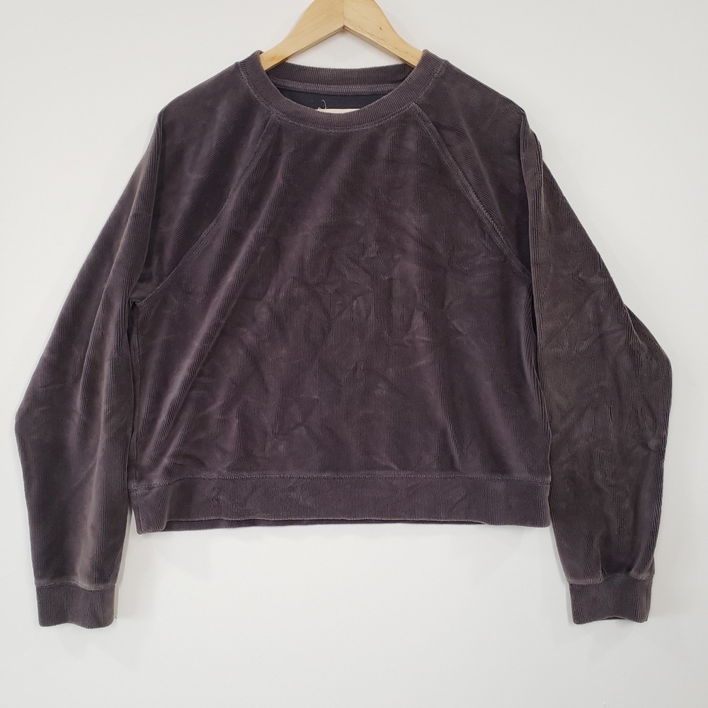 Lucky Brand Corduroy Pullover Sweatshirt Womens Size M Brown Long Sleeve Casual‎